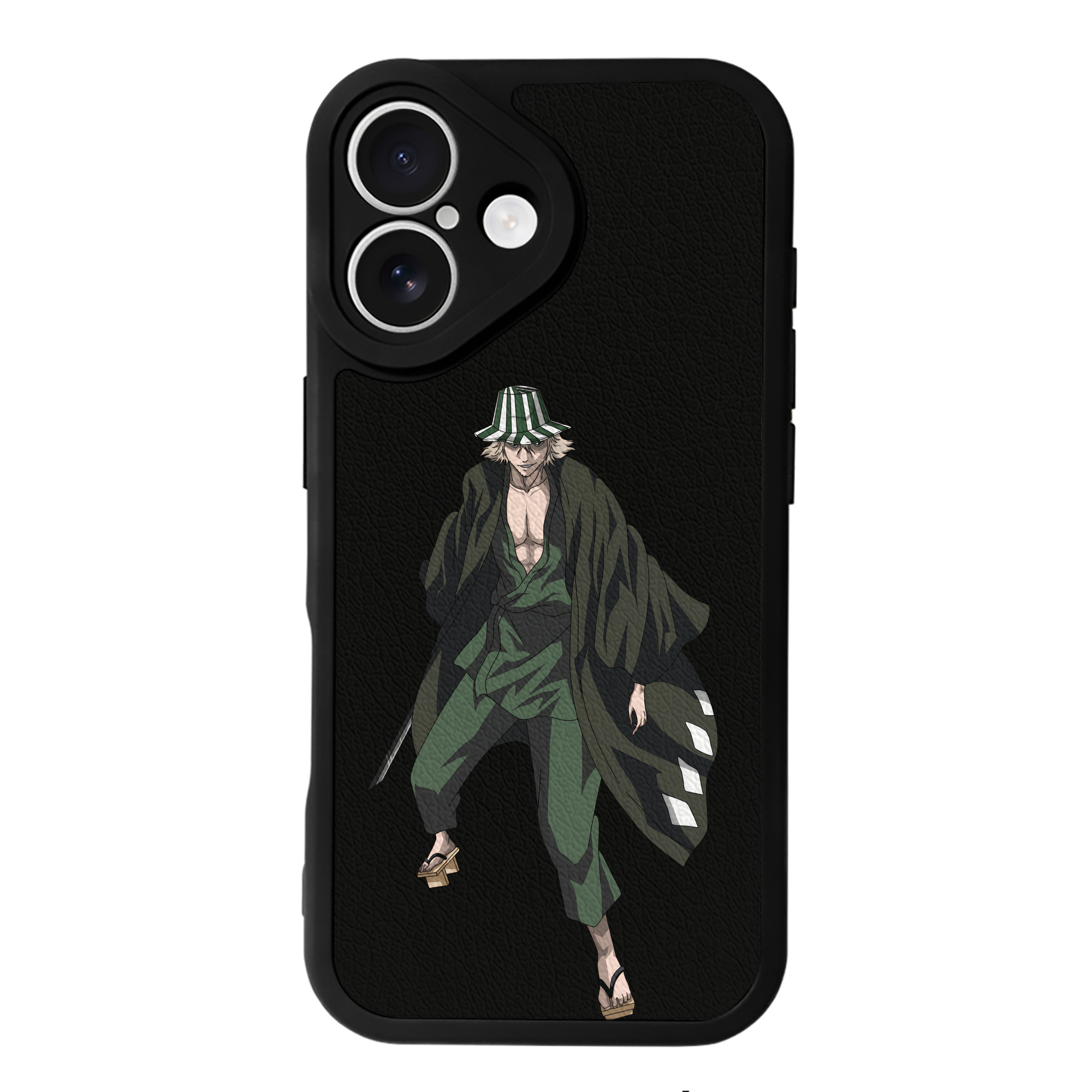 （画像用） "ブリーチ 浦原 喜助（うらはら きすけ） BLEACH Urahara Kisuke " 【iPhone 16シリーズ対応】シリコンスマホケース（レザー調） 材質：シリコン